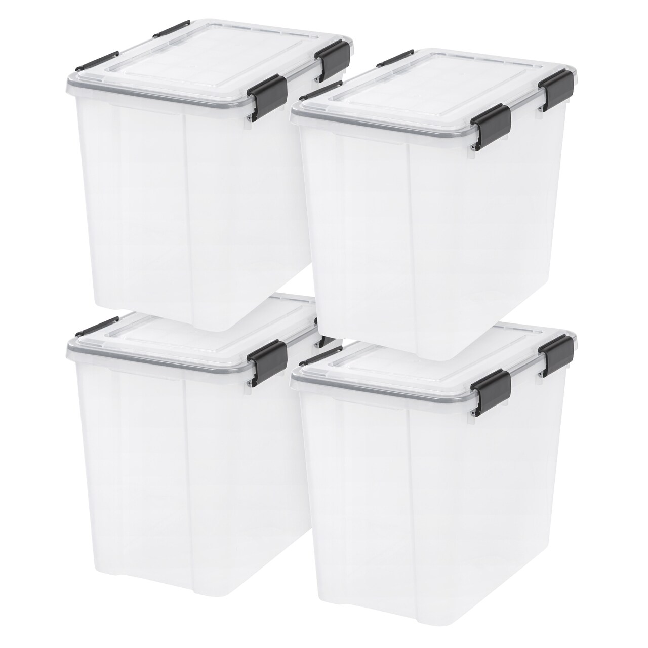 IRIS USA 6.5/19/36qt WEATHERPRO Airtight Plastic Storage Bins with Lids and Seal and Secure Latching Buckles